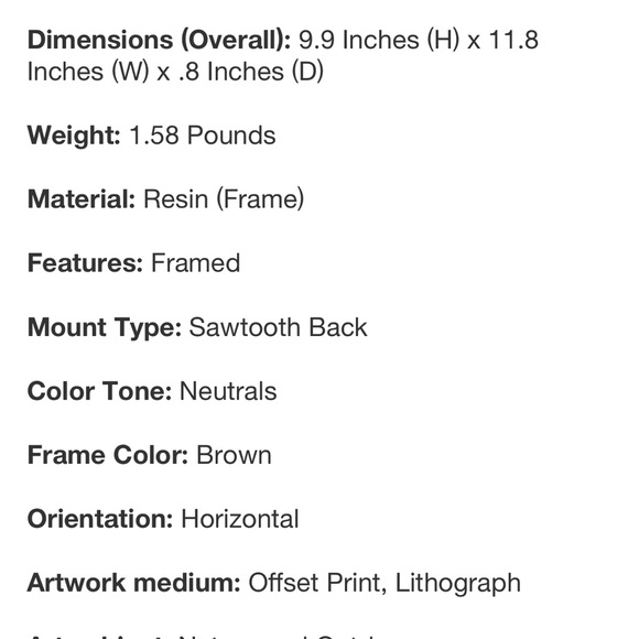 Hearth & Hand Brown Framed Watercolor Evergreen Wall Art - Picture 5 of 9